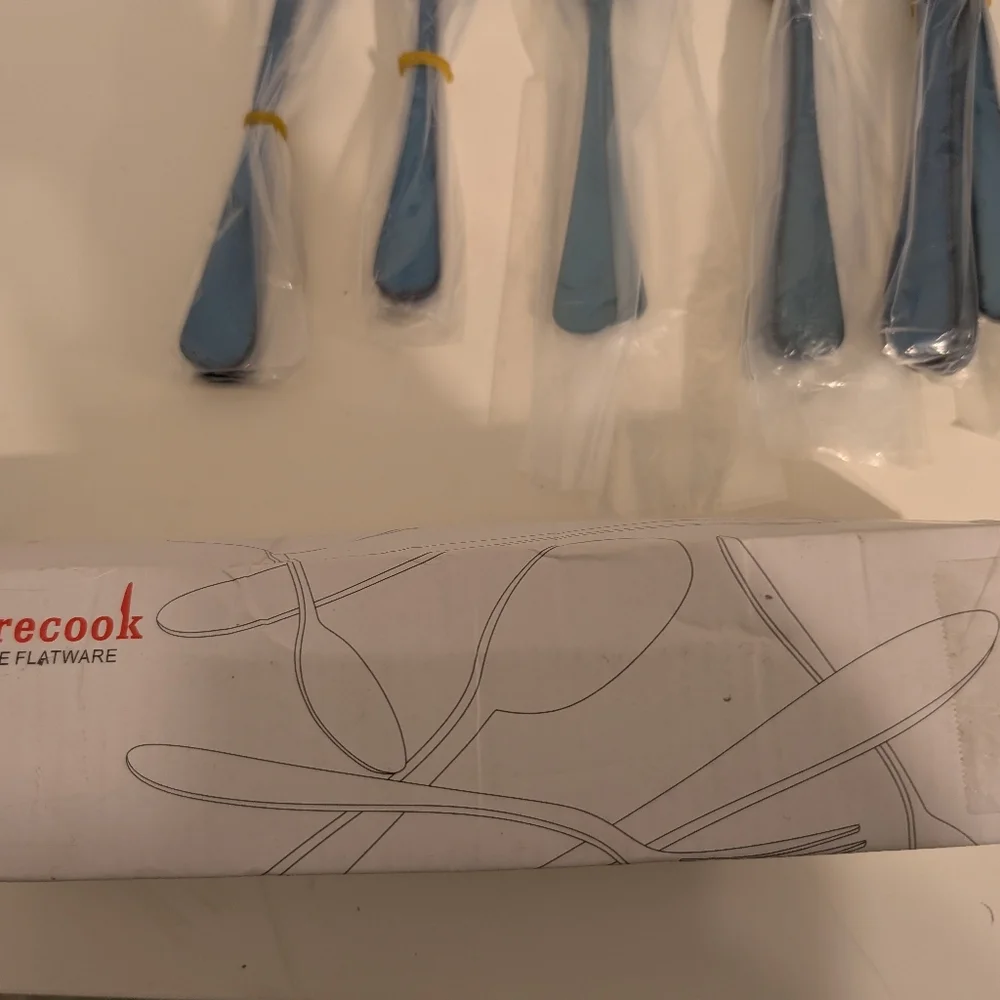 Sharecook‎ 20 Piece Blue Stainless Steel Flatware Set